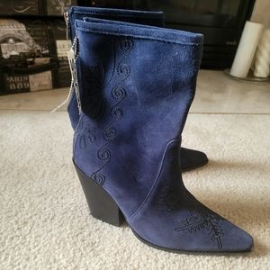 Rebel blue suede boots./ size 9 1/2/ New without tag